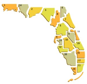 Map of Florida Circuit Courts