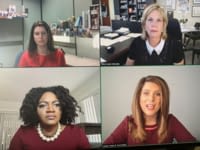 Justice Grosshans (bottom right corner) offered words of advice for law students and young lawyers during the November 19, 2020,&nbsp;Virtual Florida Suffrage Tea Time hosted by the&nbsp;Florida Commission on the Status of Women&nbsp;and&nbsp;The Florida Bar.